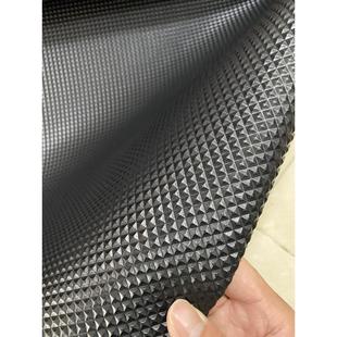 黑色大钻石图案人造革家具背景墙软袋硬袋Pvc皮革面料硬无弹性凹