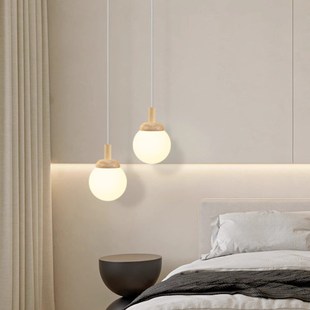 二层复式 创意家用大厅客厅公 楼梯吊灯魔豆o吊灯旋转简约原木个性