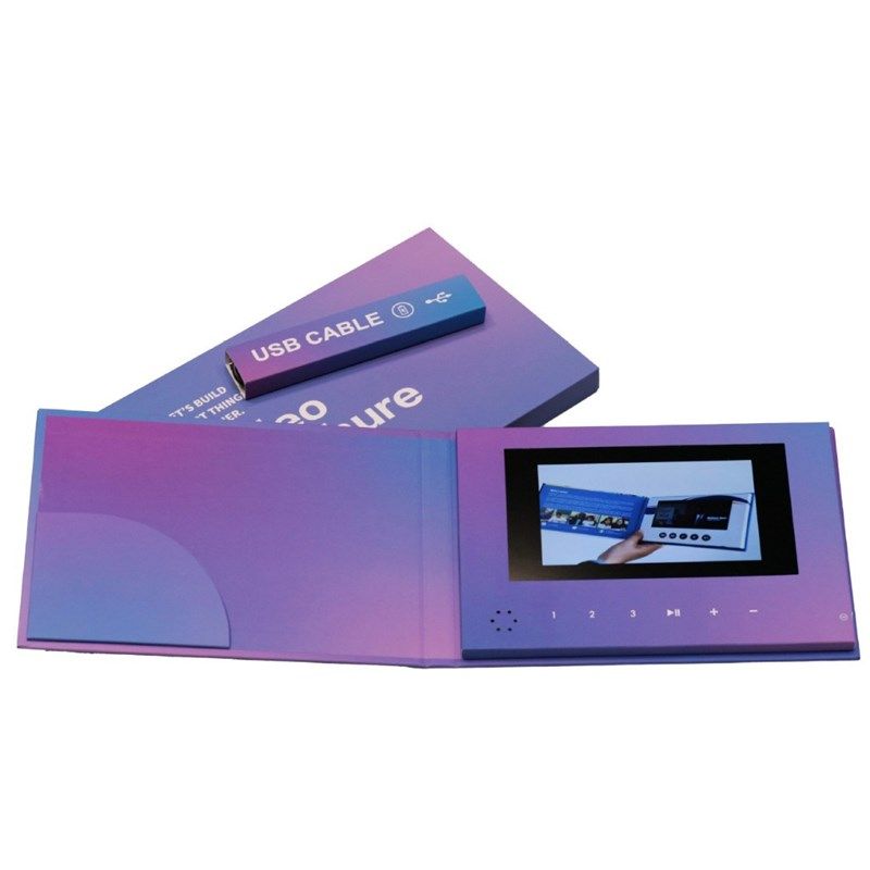 跨境视频书 3D立体贺卡企业宣传册 生F日贺卡 IPS视频贺卡现货