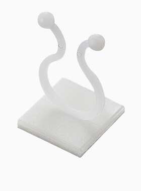 白色自粘式扭线环线夹粘式固定座扭线扣球型线夹T线卡粘贴式扭线