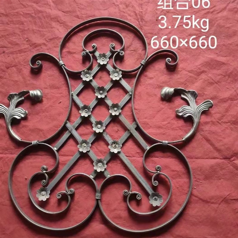 铁艺大门栏杆配件大全精品锻造花熟铁加工栏杆围S栏围墙铁艺装饰