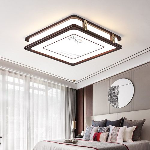 新中式实木吸顶灯客厅灯大厅x主灯简约大气别墅中国风全屋套餐灯