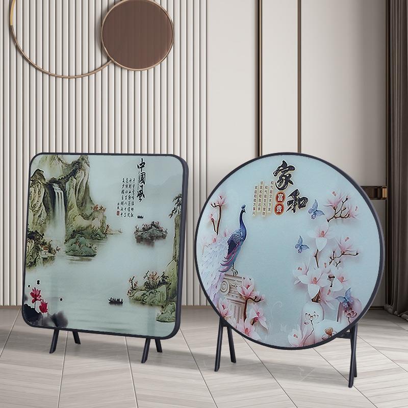 折叠矮桌家用吃饭桌子地桌摆摊户外大排档方桌简易出租房圆形餐桌