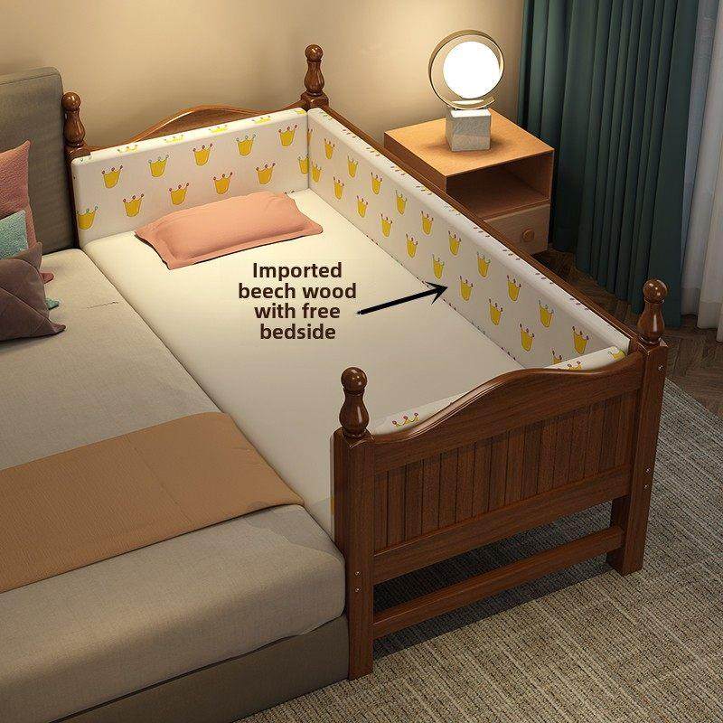 定制实榉木儿童床带护栏拼接床加宽床宝宝边床加床婴儿小床拼大床,住宅家具,儿童拼接床,淘宝优惠券,粉丝福利购,淘宝优惠卷