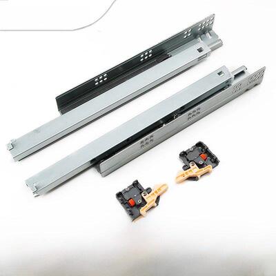 东泰DTC三节托底隐藏阻尼轨道全拉出式缓冲抽屉滑轨橱柜静音导轨