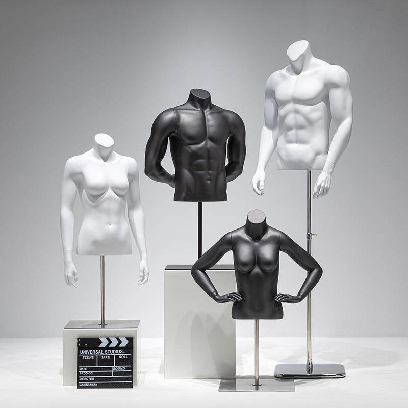 运动模特道具男半身人台服装店橱窗展示架模型男女假人体模特人偶