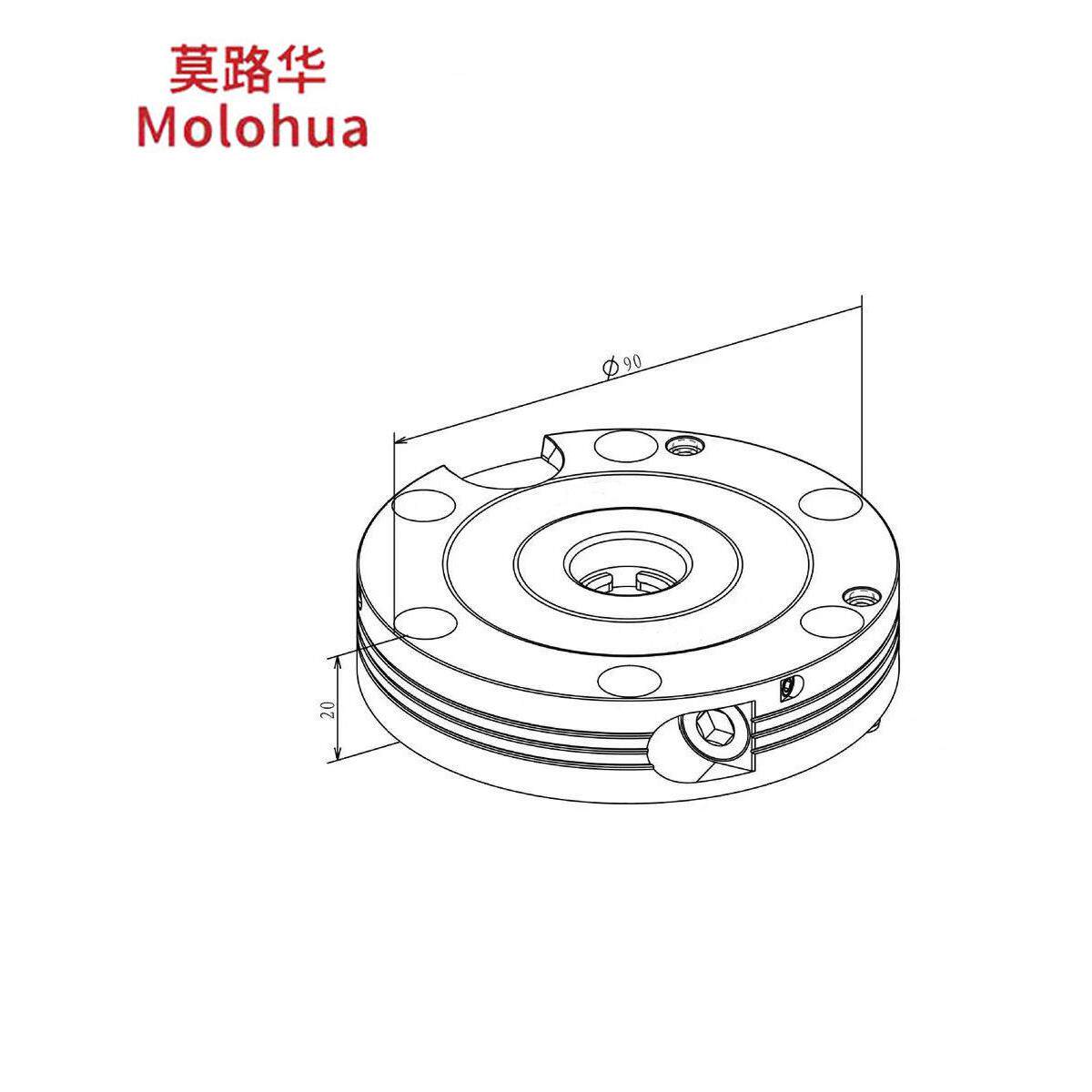 微型零点气动卡盘迷你90零点快速定位夹具CNC加工自动化快速换装
