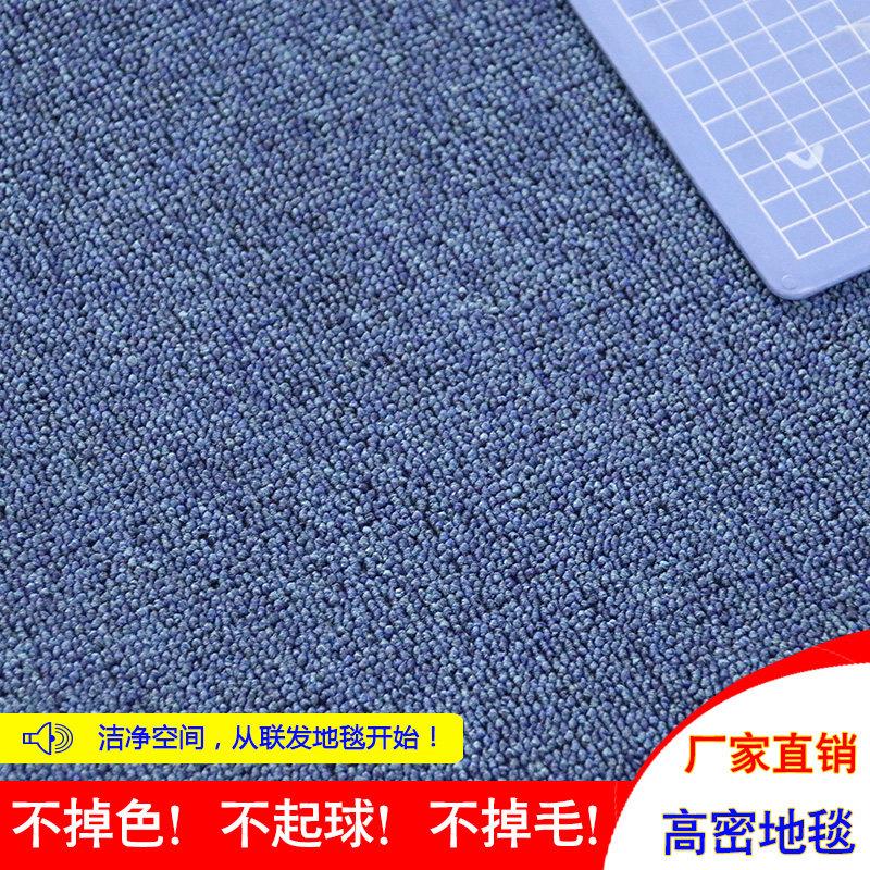 现代简约蓝色满铺卷材商用办公室阻燃地毯可铺卧室影院办公室条纹