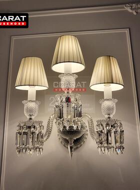 CCARAT法式奢华水晶壁灯客厅沙发背景水晶灯墙灯别墅走廊灯过道灯
