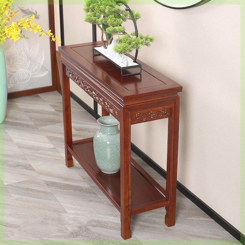 实木小长条花盆架子木质花架仿古中式鱼缸架客厅置物架盆景底座架