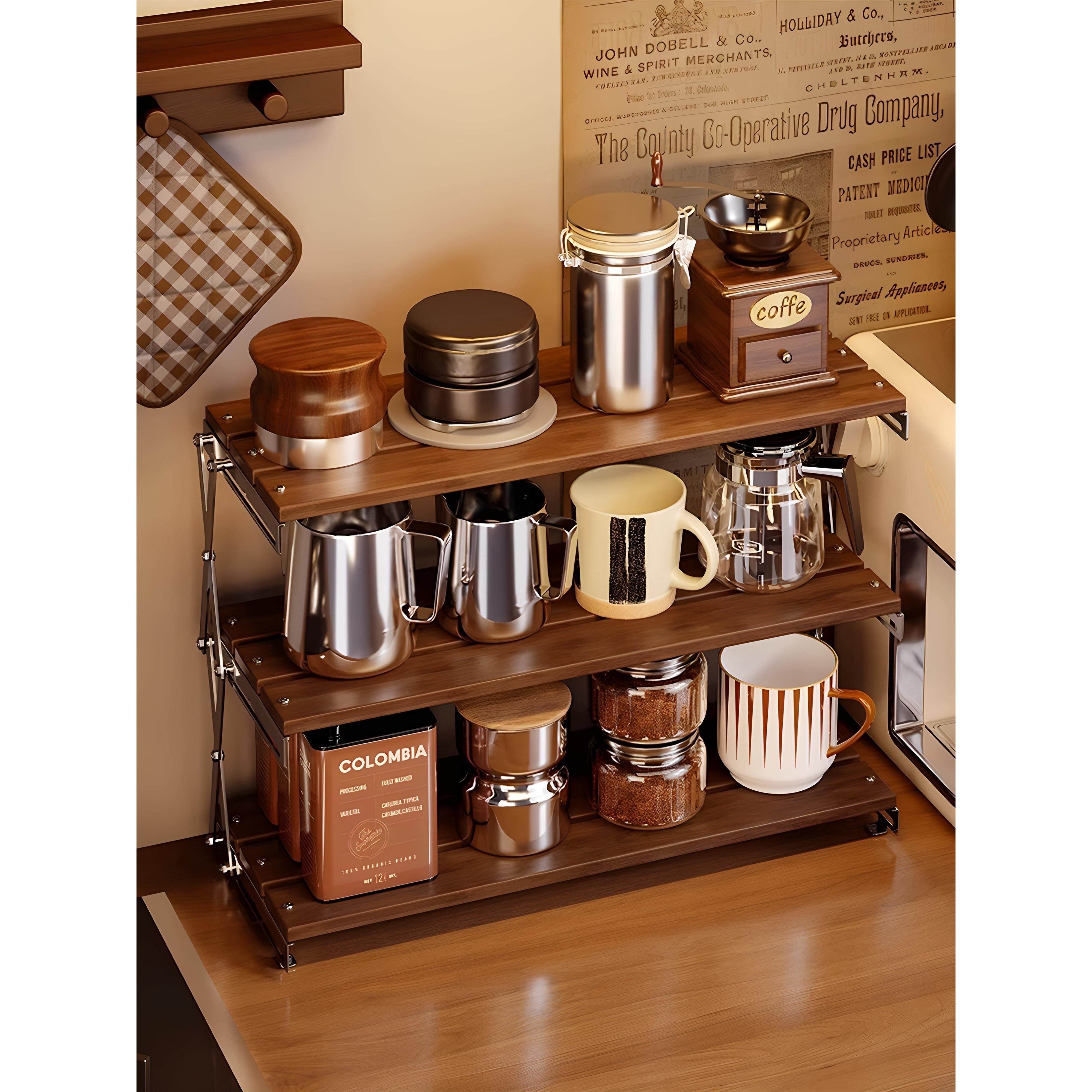 实木杯架可折叠桌面水杯收纳架茶杯咖啡杯户外整理架餐边柜置物架,家庭/个人清洁工具,杯架,淘宝优惠券,粉丝福利购,淘宝优惠卷