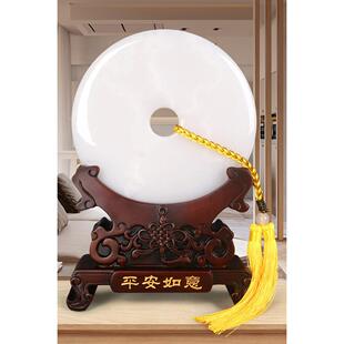 天然玉石平安扣摆件玉盘搬新家礼物乔迁新居礼品客厅电视柜装饰品