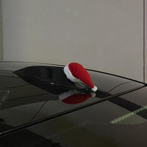 宝马圣诞帽装饰摆件可爱迷你创意汽车车顶装饰小红帽氛围感布置帽