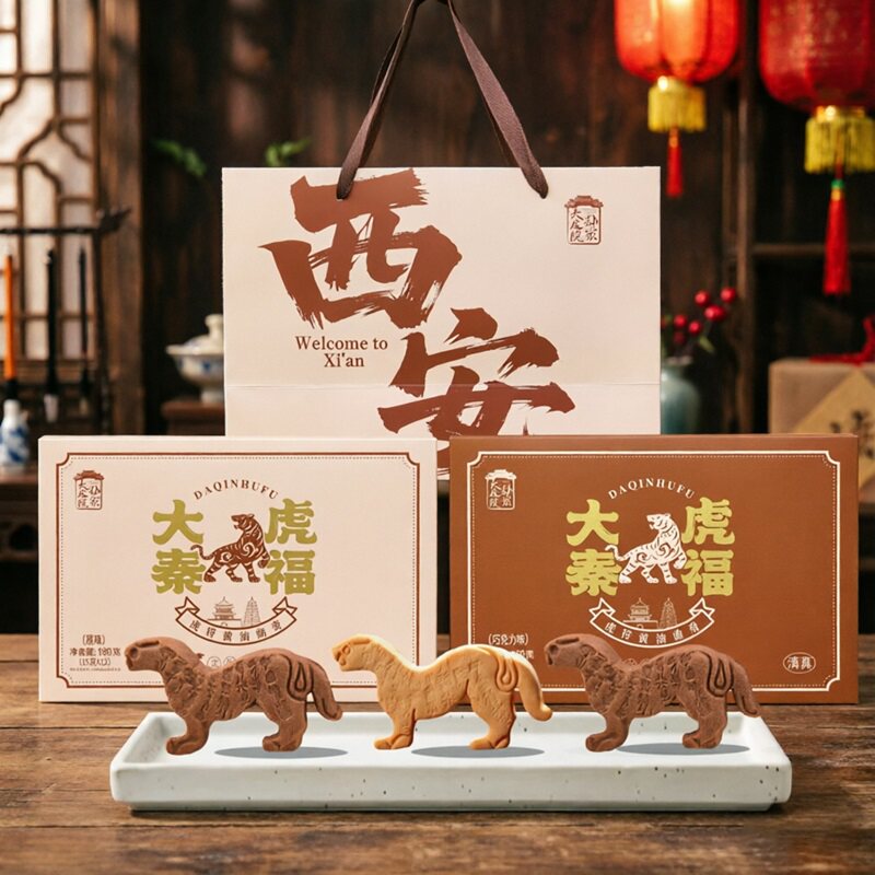 陕西特产虎符黄油曲奇饼干礼盒西安回民街景区同款糕点小吃伴手礼