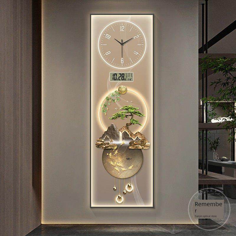 欢迎光临松九鱼万年历数字钟挂钟带光客厅入口装饰画过道挂钟,家居饰品,现代装饰画,淘宝优惠券,粉丝福利购,淘宝优惠卷