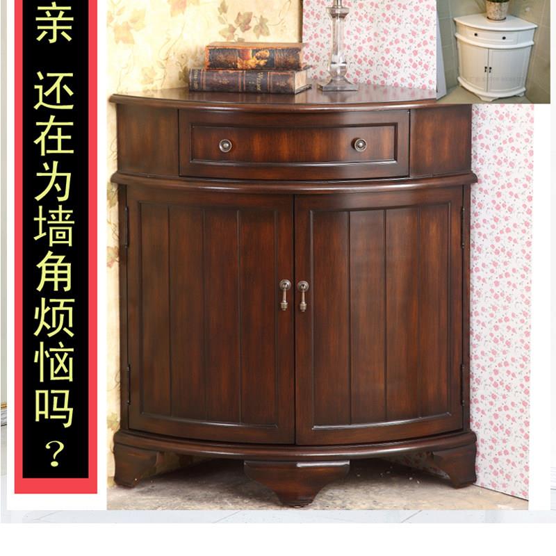 直角三角柜欧式实木墙角柜客厅卧室拐角柜转角柜弧形扇形储物边柜