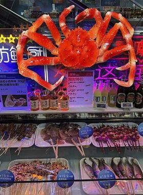 彷真帝王蟹发光雕塑广告牌挂件龙虾模型门头招牌灯箱海洋饭厅装饰
