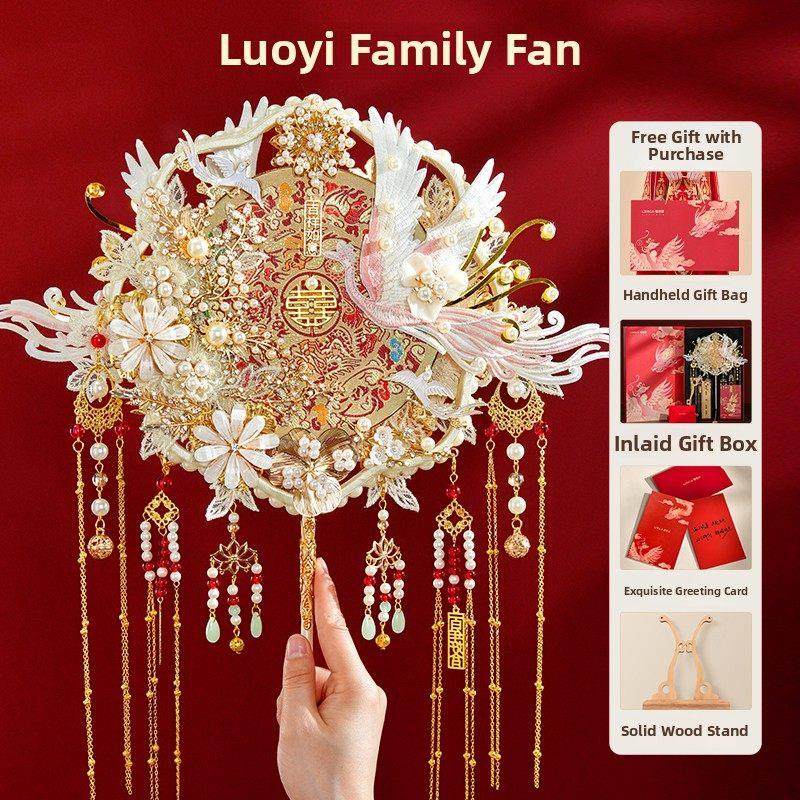 罗一佳婚礼新娘扇双面高端秀和婚礼扇材料包DIY成品扇结婚礼物,家居饰品,工艺扇/团扇/喜扇/折扇,淘宝优惠券,粉丝福利购,淘宝优惠卷