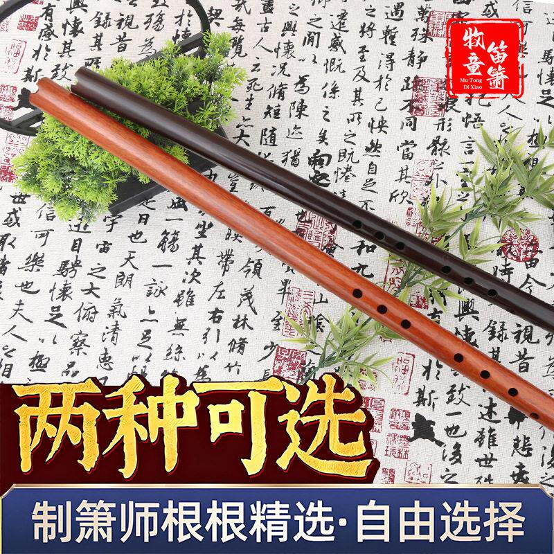 萧乐器红木箫精制初学入门红檀八孔调专业演奏高级防裂木洞箫