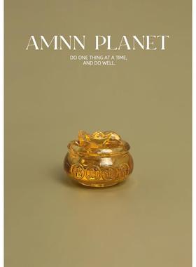 AMNN 黄水晶聚宝盆摆件家具客厅装饰品招财进宝摆设开业乔迁礼品