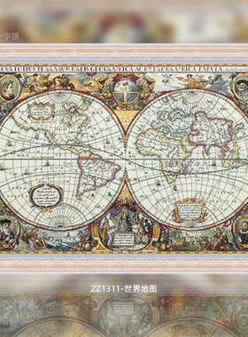 【ZZ1311-世界地图】十字绣2025新款地图自己绣手工客厅儿童房卧