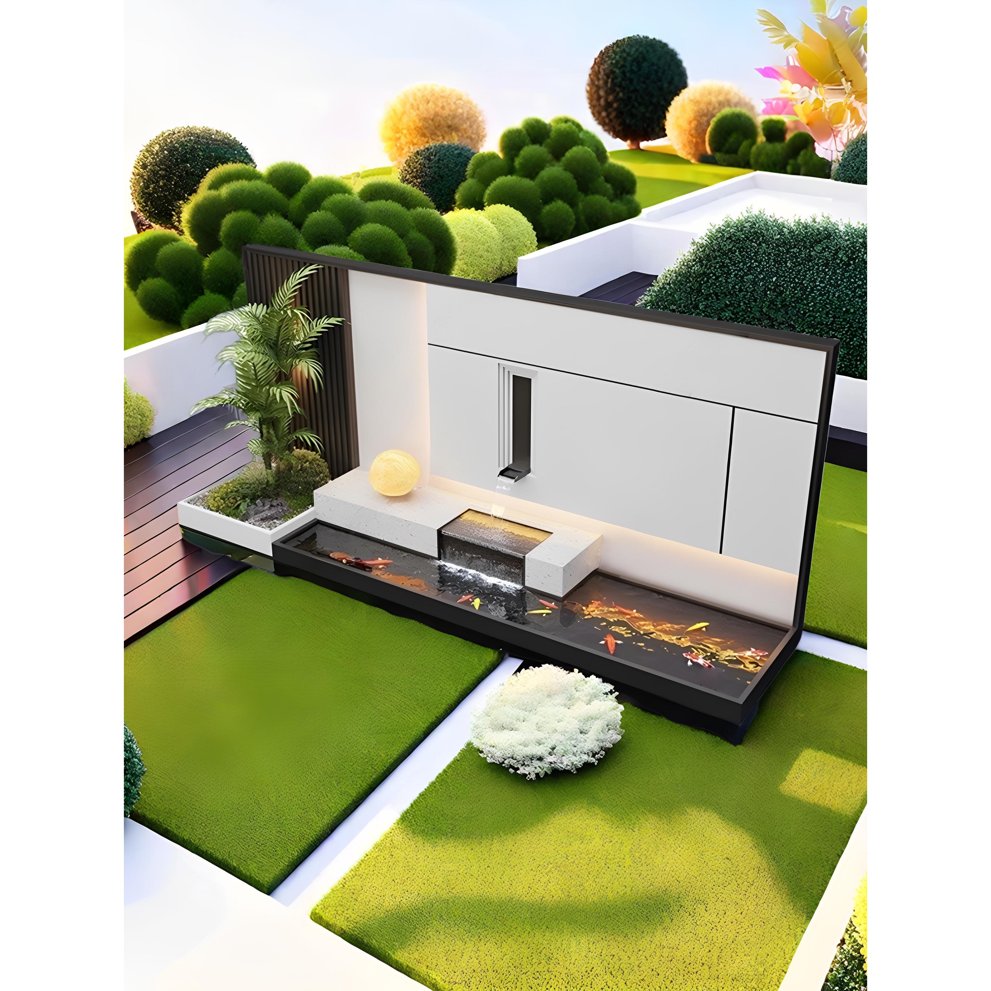 定制户外水幕墙不锈钢叠水摆件园林造景露台庭院室外流水景墙屏风