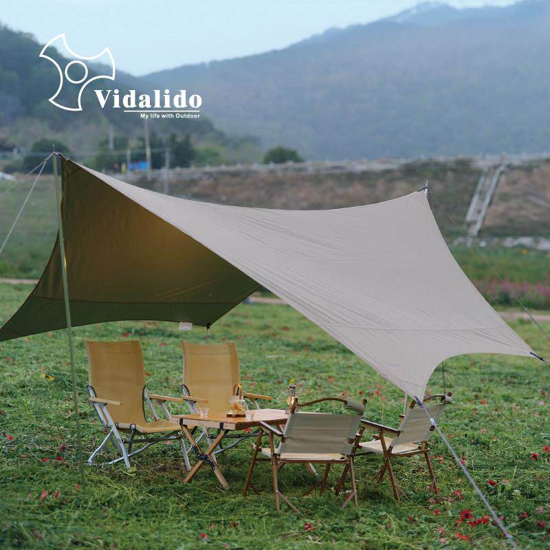 vidalido品牌户外超大涂银天幕帐篷 防紫外线沙滩凉棚野营用遮阳