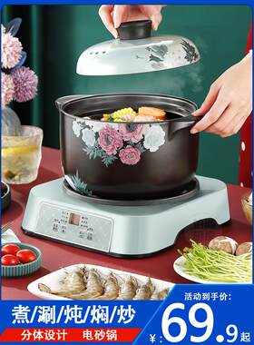 电砂锅炖锅家用分体式煲粥炖汤电锅多功能bb辅食全自动陶瓷电炖锅
