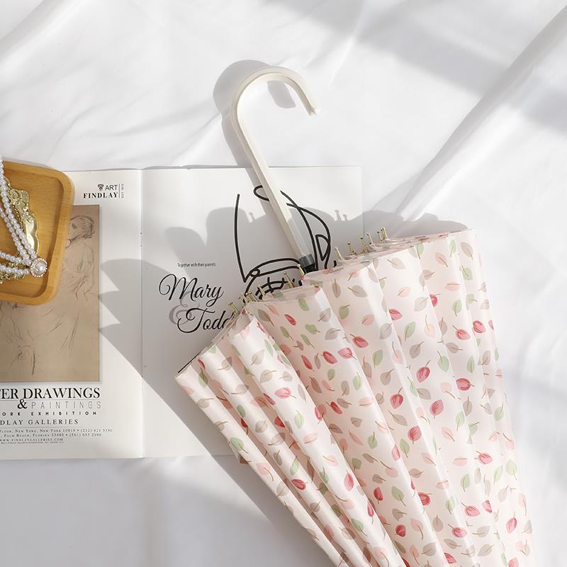 大号小清新双人弯长柄雨伞加大加厚加固暴雨专用自动长柄伞两用女