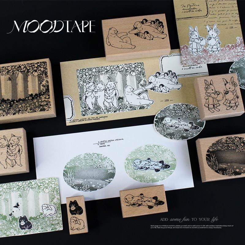 moodtape名画集大背景玫瑰原创手帐树脂印章可爱手帐素材mood装饰