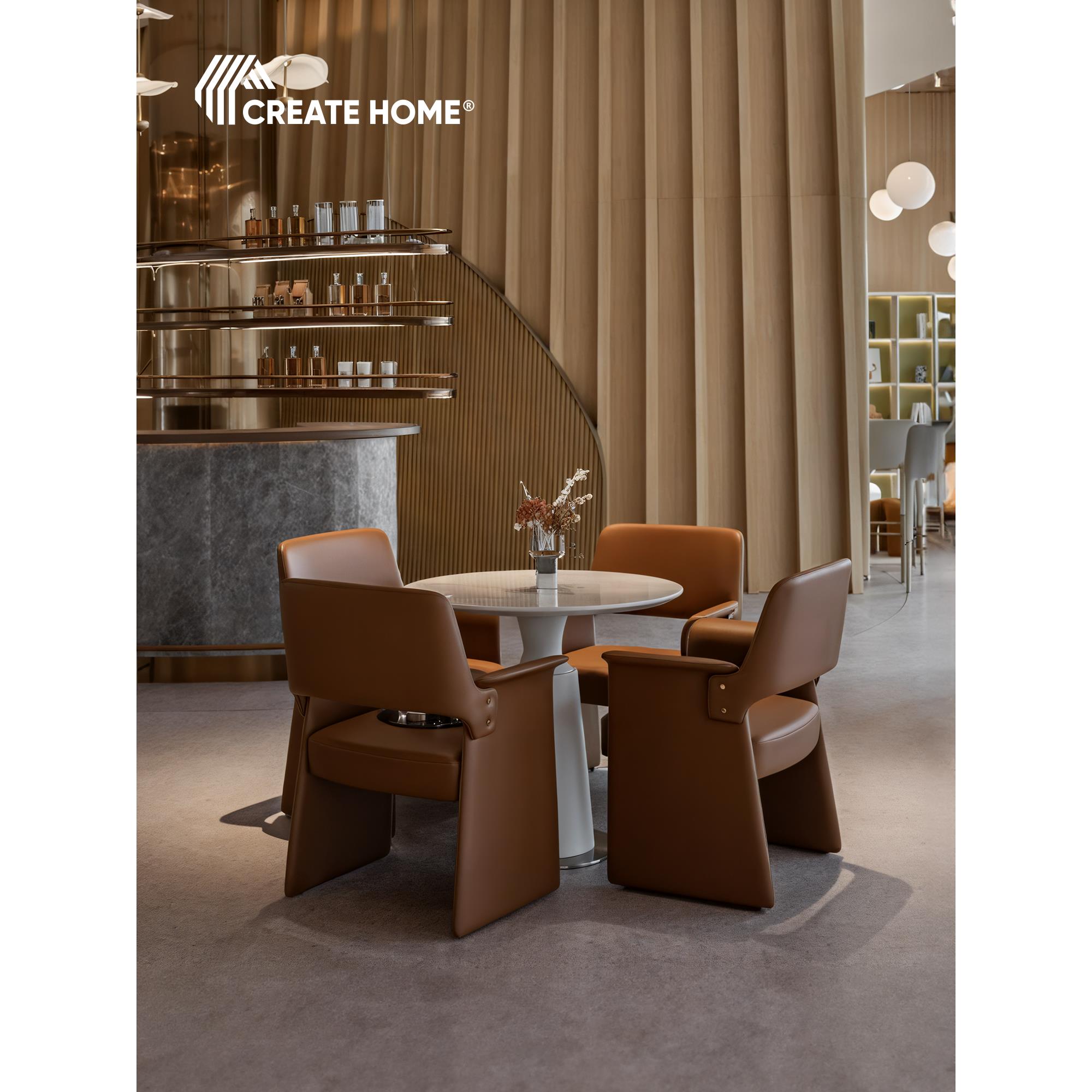 意式极简Glover餐椅设计师款客厅现代简约靠背休闲椅单人扶手椅子