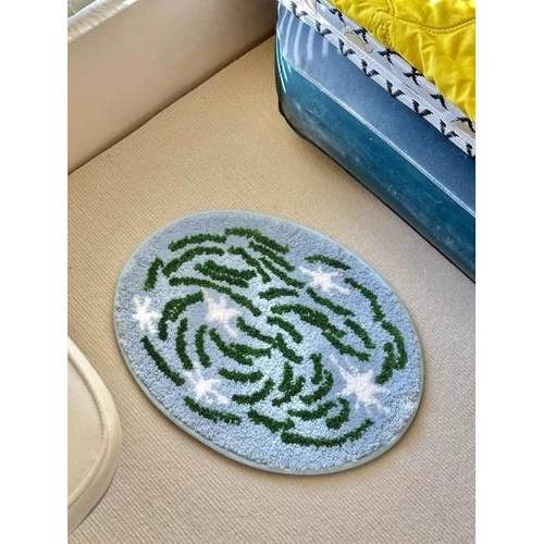 中世纪风格加厚防滑地毯客厅装饰挂毯儿童毯植绒地垫房间门垫浴室