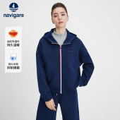保暖开衫 新款 连帽外套 卫衣女士2026春季 Navigare意大利小帆船短款