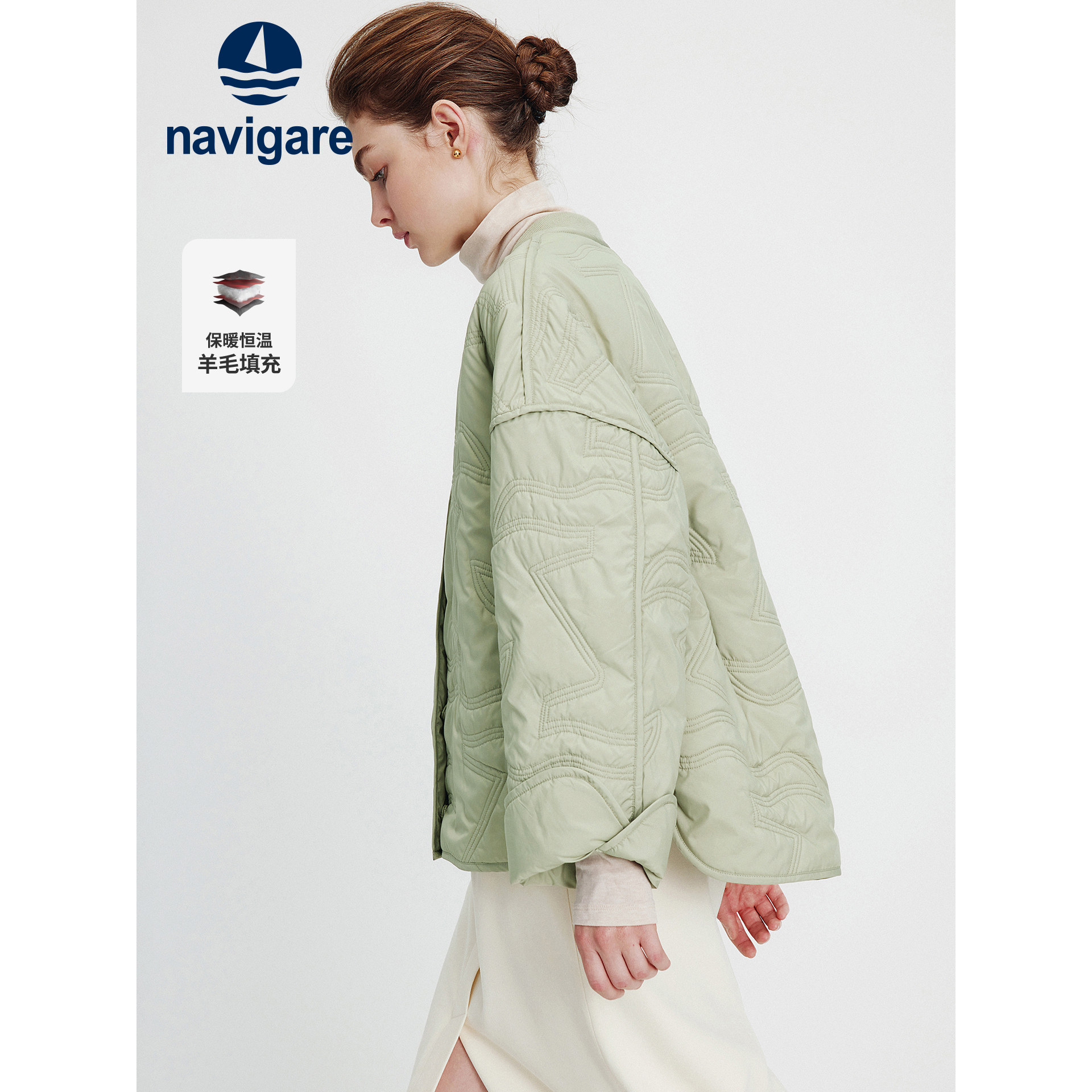 Navigare意大利小帆船棉衣短外套女士2025秋冬季新款宽松轻薄棉服,女装/女士精品,棉衣/棉服,淘宝优惠券,粉丝福利购,淘宝优惠卷