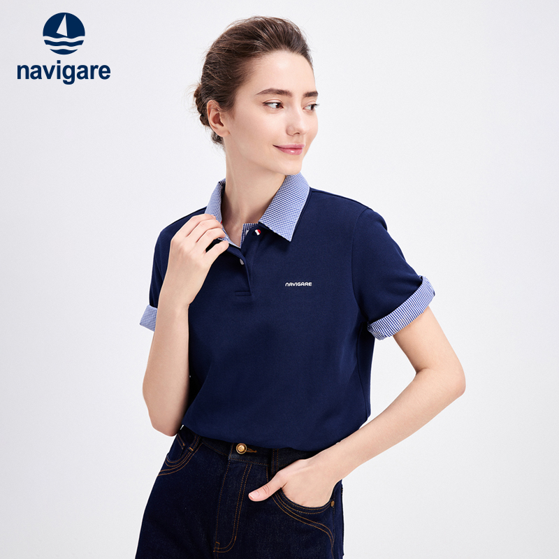 Navigare凉感弹力短袖POLO衫