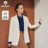 新款 Navigare意大利小帆船通勤西装 外套女士2025秋季 白色休闲便西