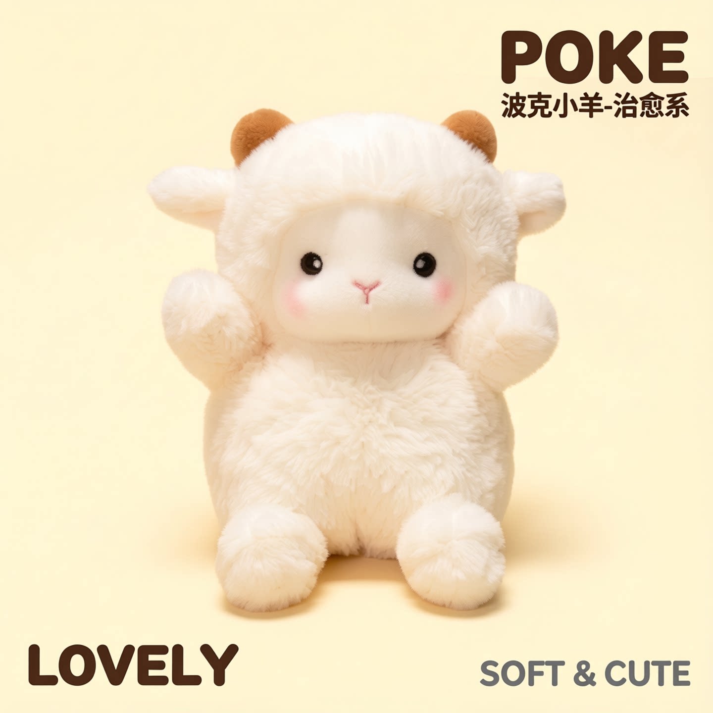 可爱毛绒玩具波克小羊公仔玩偶抱枕心绵娃娃女生礼物礼品小绵羊