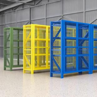 带门带网货架战备物资仓储架仓库工厂置物架子货架带轮移动可上锁