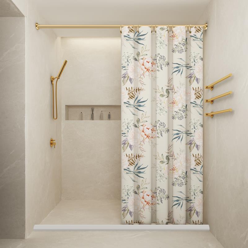 磁吸浴帘套装免打孔卫生间隔断挂帘子防水防霉复古浴帘浴室防水布