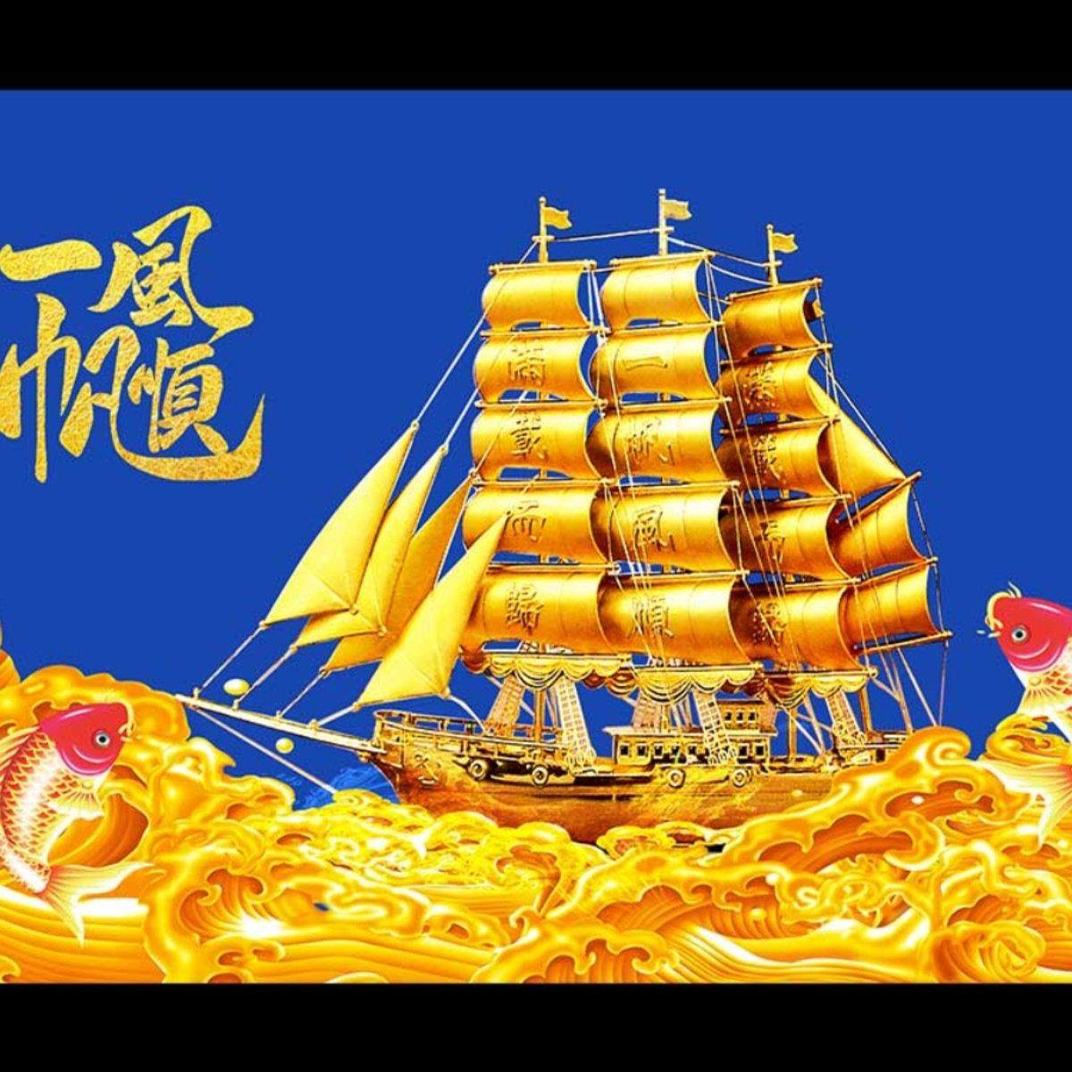 鱼缸背景贴纸一帆风顺高清壁纸水缸景观装饰不干胶防水无胶静态定,宠物/宠物食品及用品,底柜/落地缸,淘宝优惠券,粉丝福利购,淘宝优惠卷