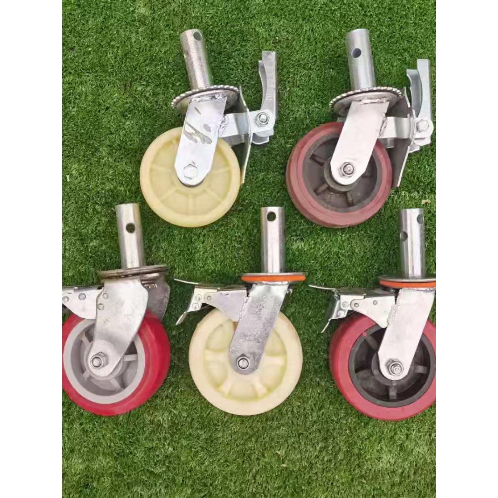 厂家直销移动脚手架配件脚手架轮子脚轮万向轮AB刹棒轮6寸轮