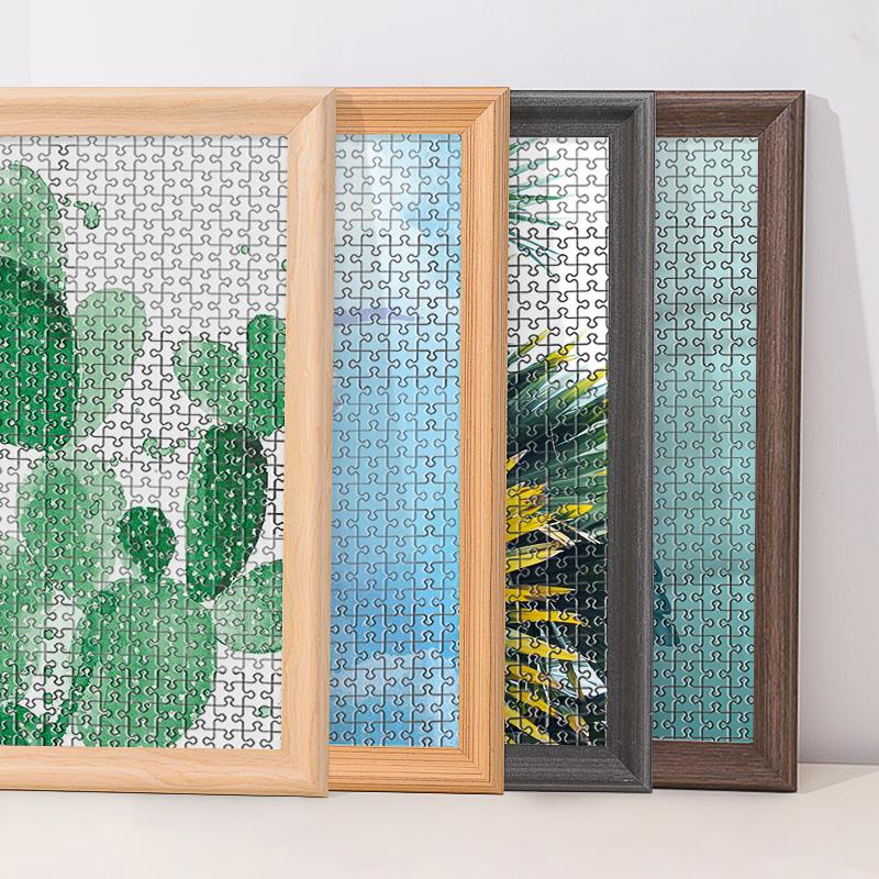 木质拼图框500片相框挂墙50×75拼图框架1000块裱框画框装裱定制