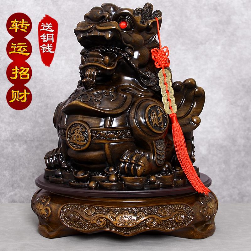 貔貅摆件聚财仿木雕乔迁高档办公室客厅前台装饰店铺开业招财礼品
