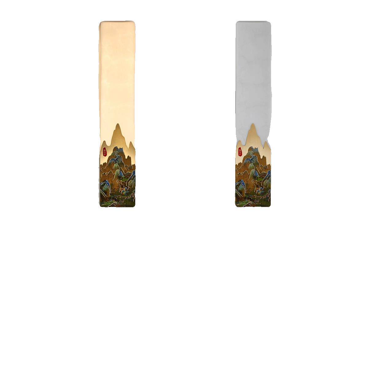 新中式长条壁灯客厅电视背景墙灯高端主卧别墅全铜云石卧室床头灯