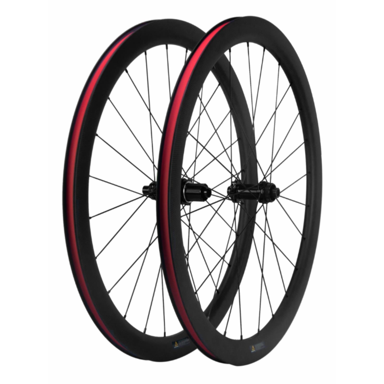 公路自行车碳纤维轮组三片制动器碳刀轮中心锁桶轴六钉快速释放开