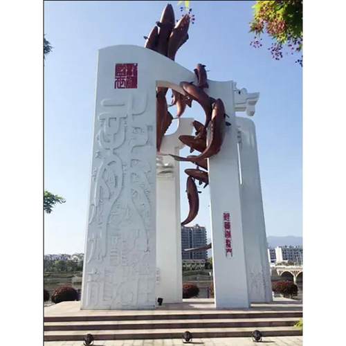 大型不锈钢精神堡垒雕塑定制厂家户外镀锌板广告牌导向标识牌制作