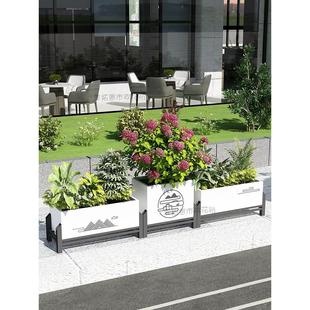 户外不锈钢花箱定制组合市政道路移动围栏隔断户外花槽锻铁种植箱