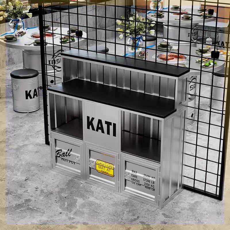 工业风火锅店调料台饭厅麻辣烫小料台商用酱料台烧烤肉自助蘸料台