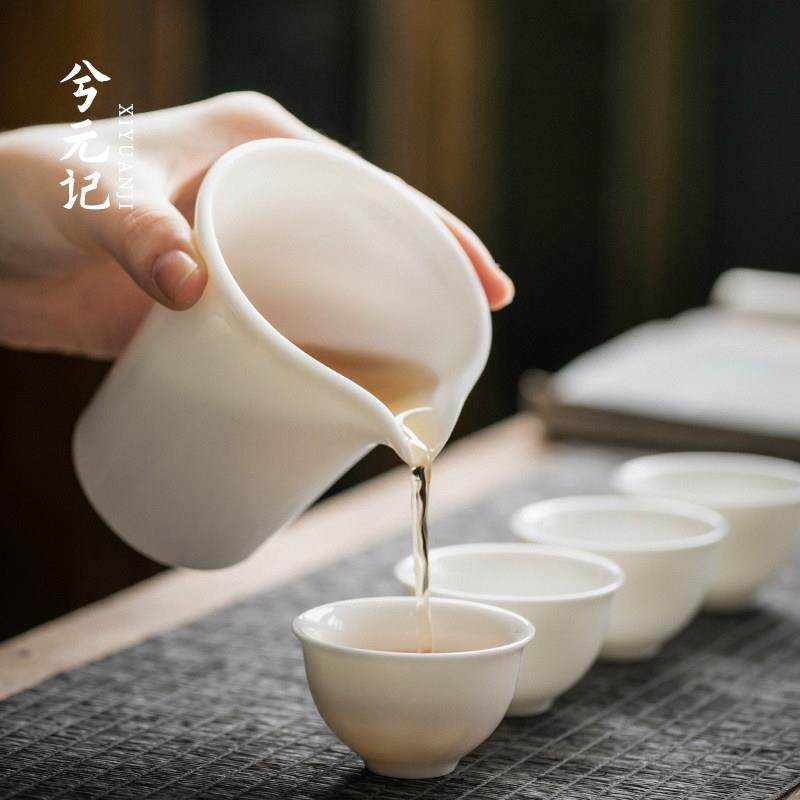 软玉瓷手抓公道杯茶隔板陶瓷男杯简易茶具配件家用白瓷茶海,餐饮具,公道杯,淘宝优惠券,粉丝福利购,淘宝优惠卷