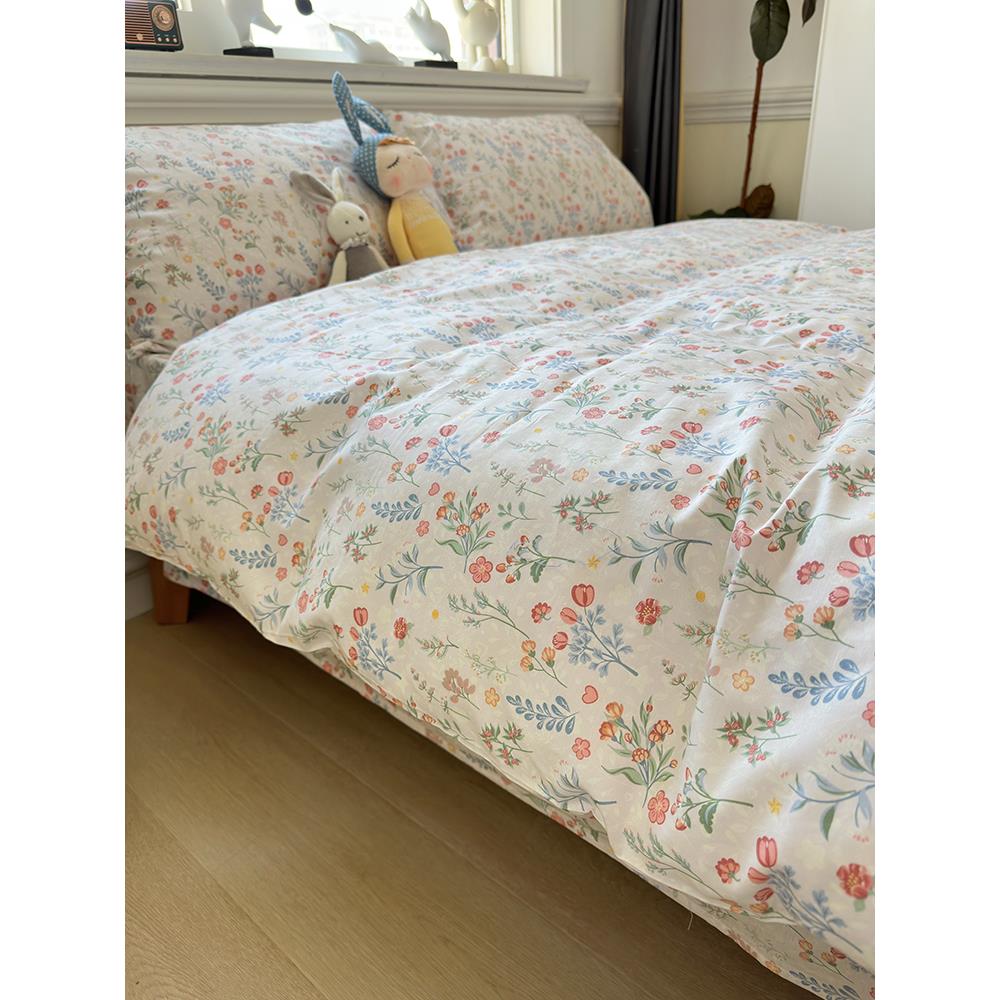 碎花小清新 纯棉单件床品集合 1.8m全棉学生宿舍床单被套床笠枕套